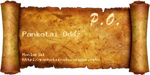 Pankotai Odó névjegykártya